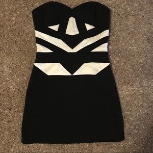 NWT BCBG Generation Blk Cream Women's Dress Size 0